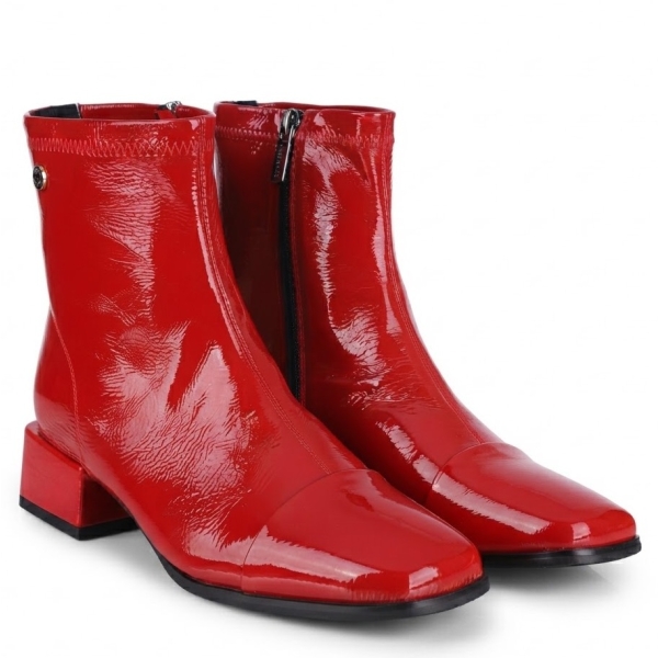 Botki damskie Loretta Vitale W5365 RED OIL LEATHER