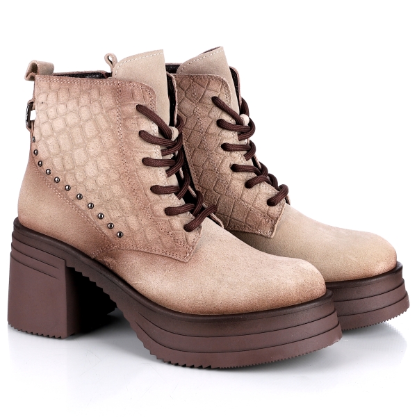 Botki damskie Bombonella 8T G235 K26-4040 VZN SUET-BEJ