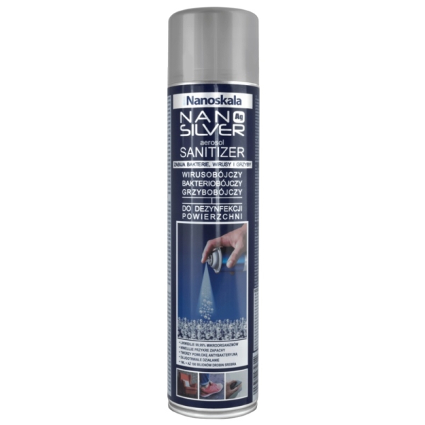 Nano Silver Aerosol Sanitizer 500ml spray do dezynfekcji z drobinami srebra