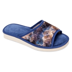 Pantofle damskie Meteor (Natural Style) NS-051 niebieskie