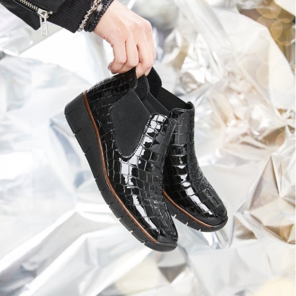 Sztyblety damskie Rieker 53794-01 BLACK