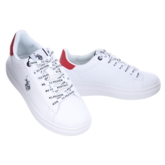 Sneakersy męskie U.S. POLO CODY001-WHI-RED01 białe