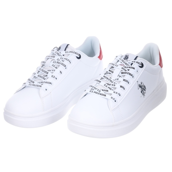 Sneakersy męskie U.S. POLO CODY001-WHI-RED01 białe