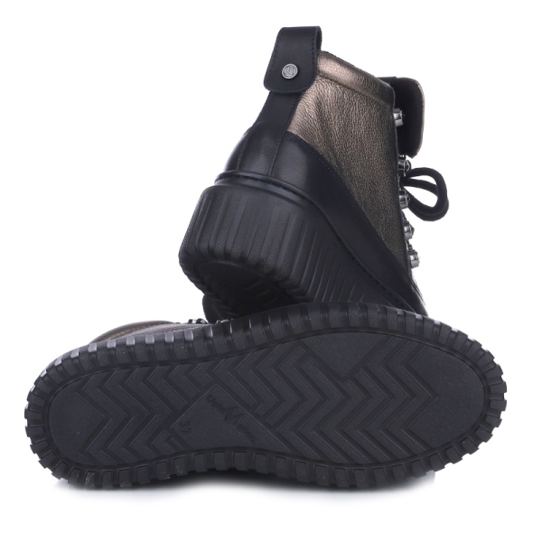Botki damskie Nessi 24666 czarny + złoto