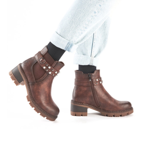 Botki damskie Rieker 92064-25 BROWN
