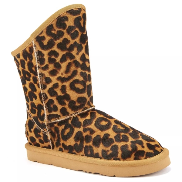 Śniegowce damskie AUSTRALIA LUXE COSY SHORT LEOPARD brązowe w cętki