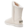 Śniegowce damskie AUSTRALIA LUXE COSY SHORT SATIN PALE białe