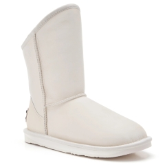 Śniegowce damskie AUSTRALIA LUXE COSY SHORT SATIN PALE białe