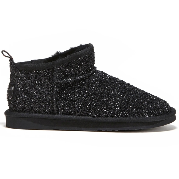 Śniegowce damskie AUSTRALIA LUXE COSY ULTRA SHORT GLITTER BLACK czarne