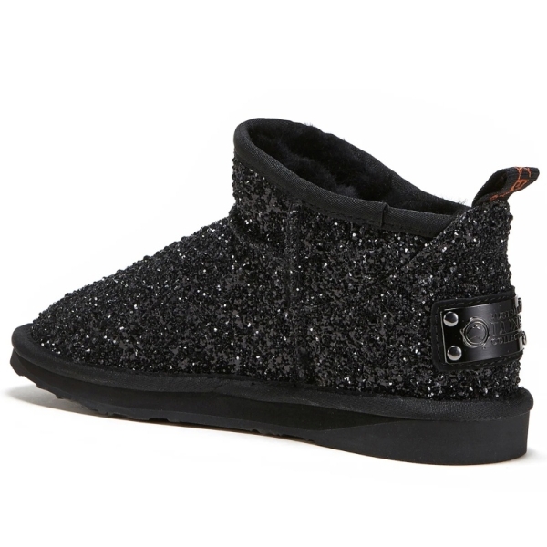 Śniegowce damskie AUSTRALIA LUXE COSY ULTRA SHORT GLITTER BLACK czarne
