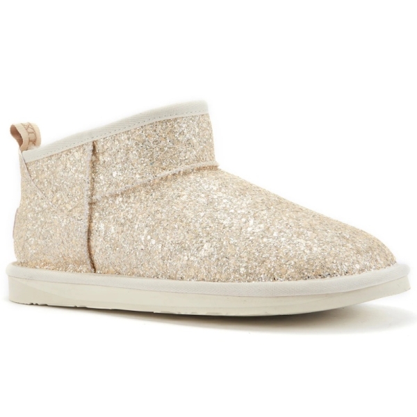 Śniegowce damskie AUSTRALIA LUXE COSY ULTRA SHORT GLITTER CREAM kremowe