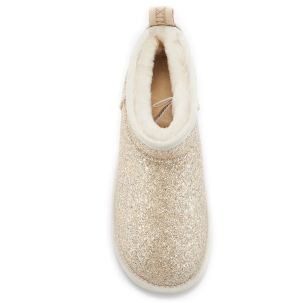 Śniegowce damskie AUSTRALIA LUXE COSY ULTRA SHORT GLITTER CREAM kremowe