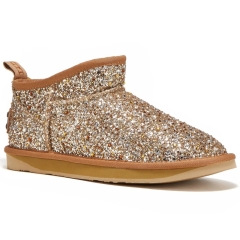 Śniegowce damskie AUSTRALIA LUXE COSY ULTRA SHORT GLITTER GOLD złote