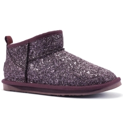 Śniegowce damskie AUSTRALIA LUXE COSY ULTRA SHORT GLITTER PLUM szare