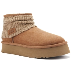 Śniegowce damskie AUSTRALIA LUXE FAME ULTRA PLATFOAM CHESTNUT brązowe