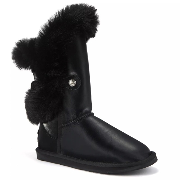 Śniegowce damskie AUSTRALIA LUXE NORDIC SHORT SATIN BLACK  śniegowce czane