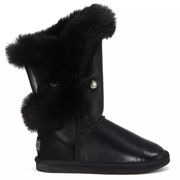 Śniegowce damskie AUSTRALIA LUXE NORDIC SHORT SATIN BLACK  śniegowce czane