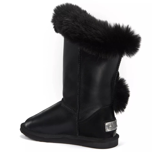 Śniegowce damskie AUSTRALIA LUXE NORDIC SHORT SATIN BLACK  śniegowce czane