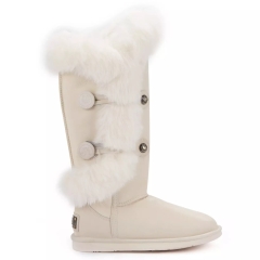Śniegowce damskie AUSTRALIA LUXE NORDIC TALL SATIN PALE śniegowce białe