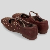 Baleriny damskie z paskiem Anekke 41283-813 SEVILLA 413 BURGUNDY
