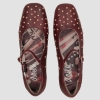 Baleriny damskie z paskiem Anekke 41283-813 SEVILLA 413 BURGUNDY
