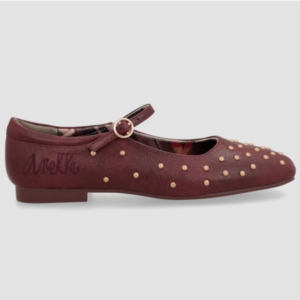 Baleriny damskie z paskiem Anekke 41283-813 SEVILLA 413 BURGUNDY