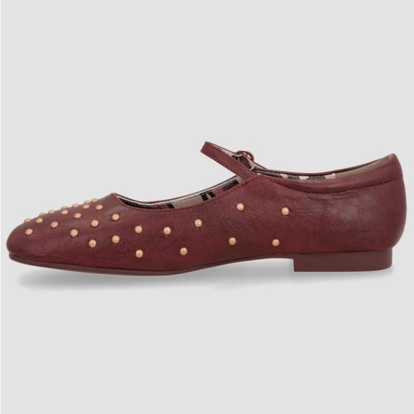 Baleriny damskie z paskiem Anekke 41283-813 SEVILLA 413 BURGUNDY
