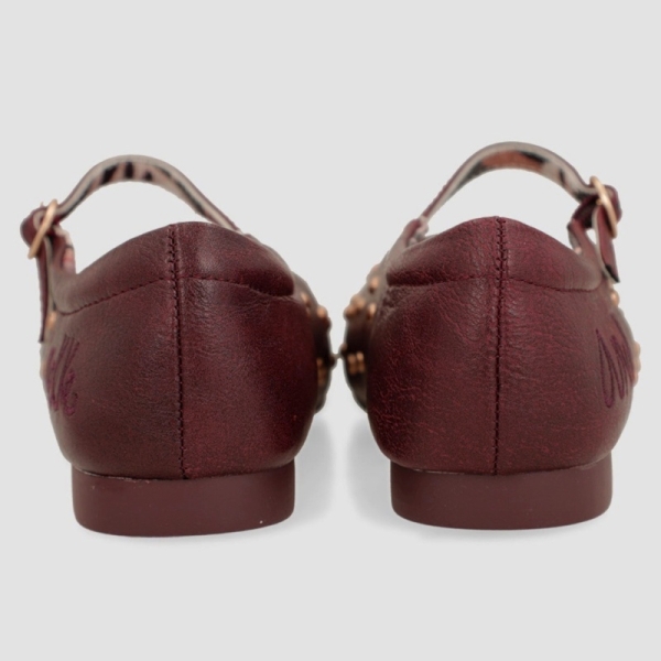 Baleriny damskie z paskiem Anekke 41283-813 SEVILLA 413 BURGUNDY