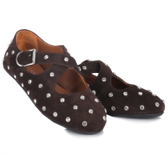 Półbuty damskie Bombonella 3T 24-42 BROWN SUEDE
