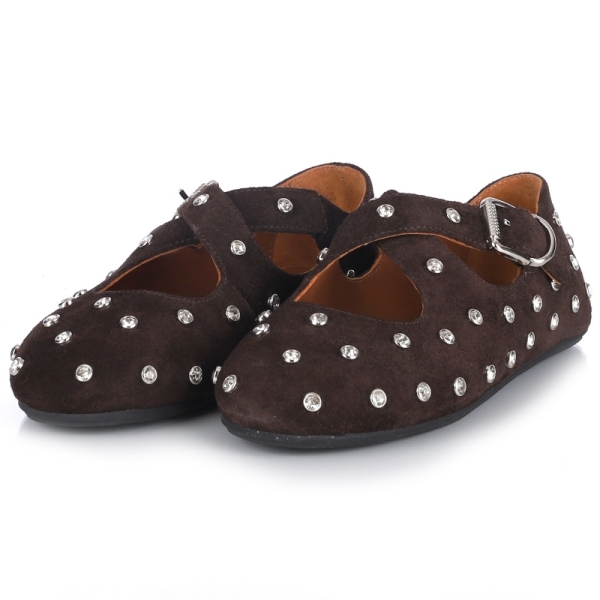 Półbuty damskie Bombonella 3T 24-42 BROWN SUEDE