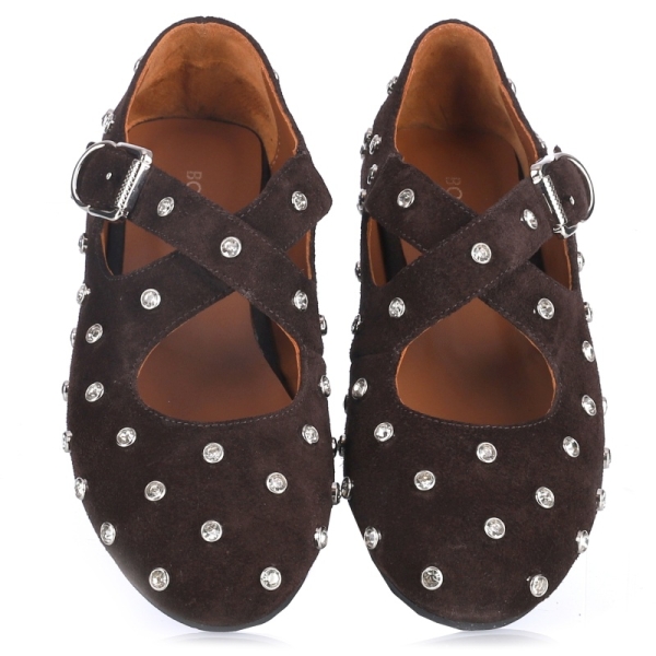 Półbuty damskie Bombonella 3T 24-42 BROWN SUEDE