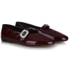 Baleriny damskie Bombonella 3T 6083-08 CLARET RED LEATHER WRINKLED