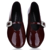 Baleriny damskie Bombonella 3T 6083-08 CLARET RED LEATHER WRINKLED