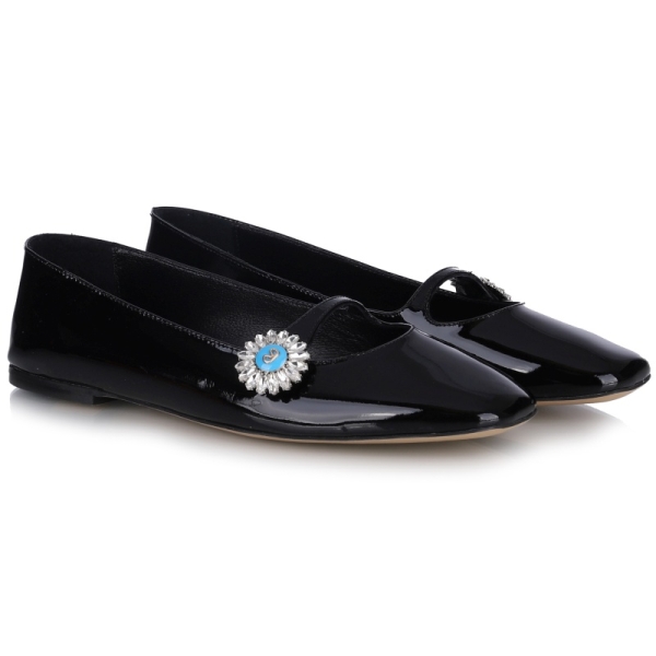 Baleriny damskie Bombonella 3T 6084-20 BLACK PATENT LEATHER