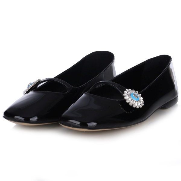 Baleriny damskie Bombonella 3T 6084-20 BLACK PATENT LEATHER