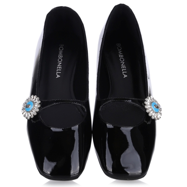 Baleriny damskie Bombonella 3T 6084-20 BLACK PATENT LEATHER