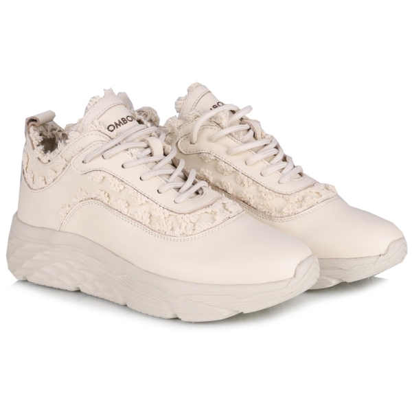 Sneakersy damskie Bombonella 5T-206A2151D 3077-KREM NAPA skórzane ecru