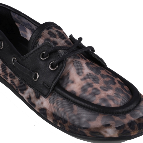 Półbuty damskie Bombonella 5T-712W5045D 1732-LEOPAR skórzane czarne