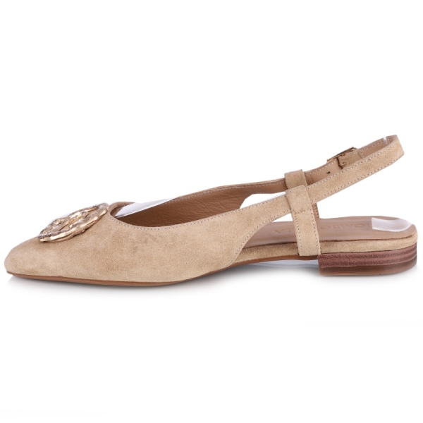 Sandały damskie Bombonella 6T-716041 SAND BEIGE SUEDE beżowe