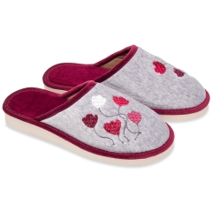 Pantofle damskie Meteor (Natural Style) NS-085 WIOLA bordowe