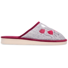 Pantofle damskie Meteor (Natural Style) NS-085 WIOLA bordowe