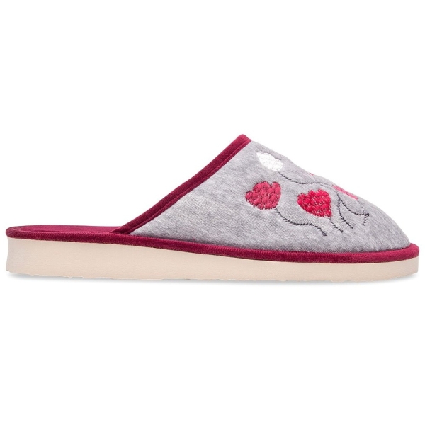 Pantofle damskie Meteor (Natural Style) NS-085 WIOLA bordowe