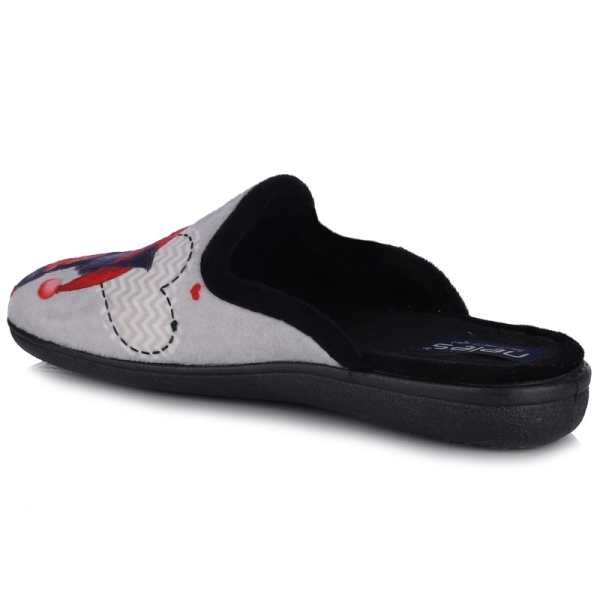 Pantofle damskie Neles 4124.703 GRIS/NEGRO