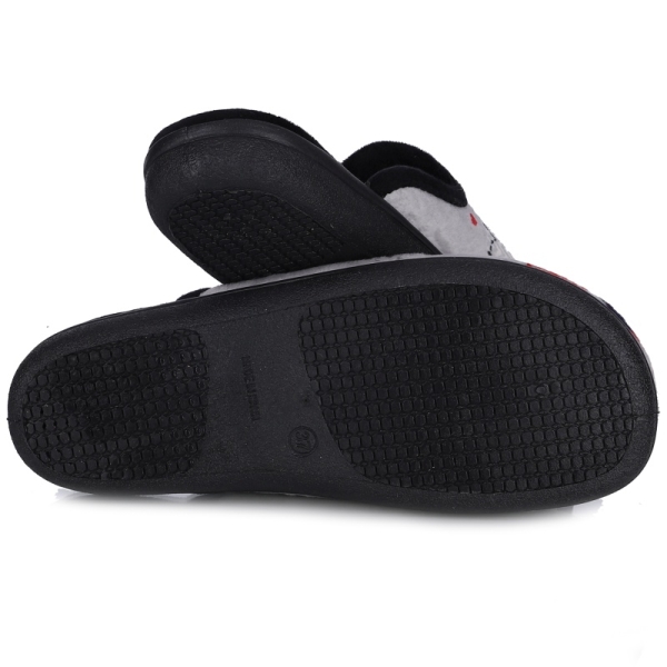 Pantofle damskie Neles 4124.703 GRIS/NEGRO