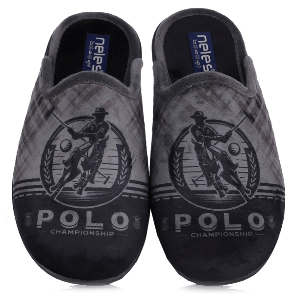 Pantofle męskie Neles 4724.672 GRIS/NEGRO