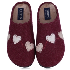 Pantofle damskie Neles T85-27333 BURDEOS