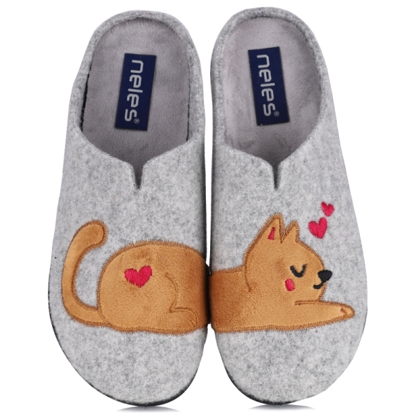 Pantofle damskie Neles T89-27319 GRIS