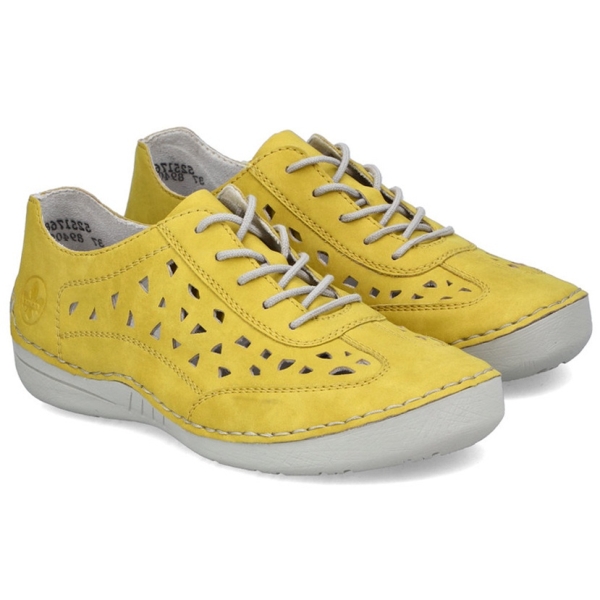 Półbuty damskie ażurowe Rieker 52517-68 YELLOW