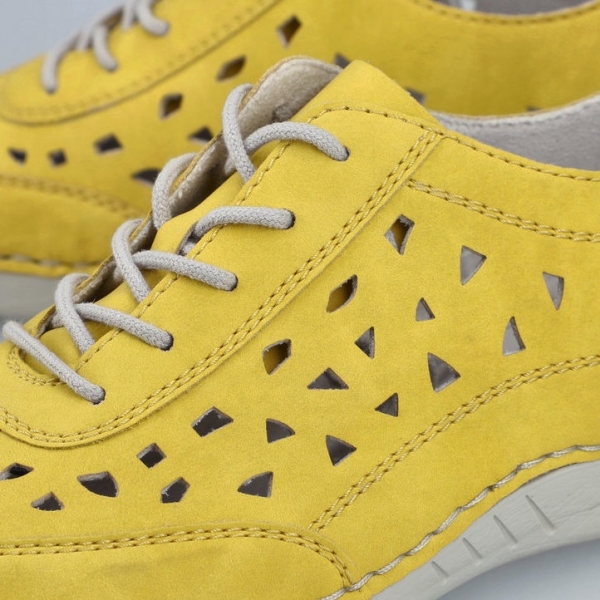 Półbuty damskie ażurowe Rieker 52517-68 YELLOW