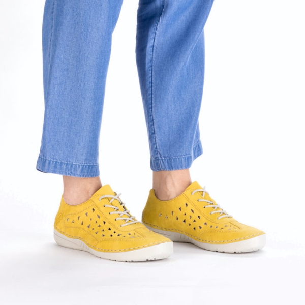 Półbuty damskie ażurowe Rieker 52517-68 YELLOW